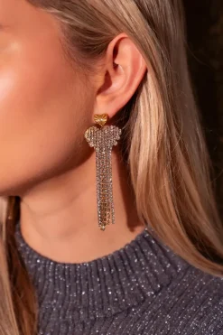 Maxi Boucles D'oreilles Cœur à Strass Universe