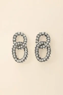 Maxi Boucles D'oreilles Maillons à Strass