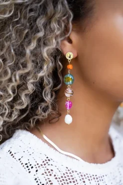 Maxi Boucles D'oreilles Perles Et Pierres