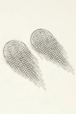 Maxi Boucles D'oreilles Strass Argentés Universe
