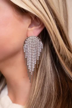 Maxi Boucles D'oreilles Strass Argentés Universe