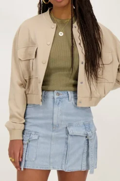 Mini Jupe Denim Bleu Cargo
