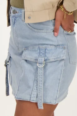 Mini Jupe Denim Bleu Cargo