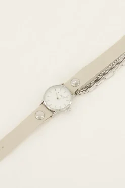 Montre Blanche à Double Bracelet