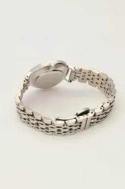 Montre Bracelet à Maillons Et Cadran Blanc Rond
