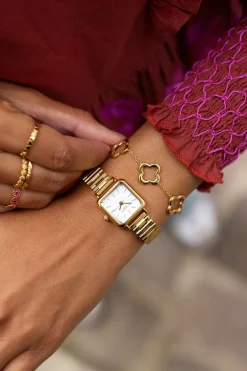 Montre Vintage Carrée Avec Bracelet à Maillons