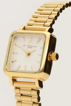 Montre Vintage Carrée Avec Bracelet à Maillons