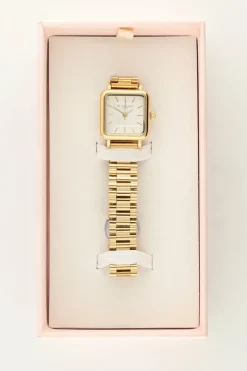Montre Vintage Carrée Avec Bracelet à Maillons