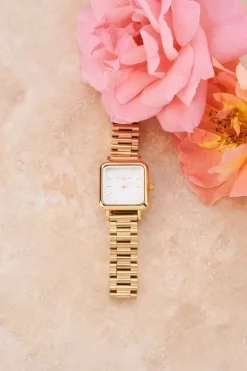 Montre Vintage Carrée Avec Bracelet à Maillons
