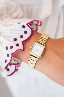 Montre Vintage Carrée Avec Bracelet à Maillons