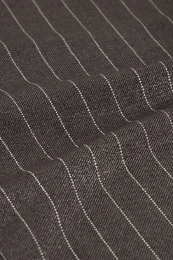 Pantalon à Fines Rayures Gris Métallisé