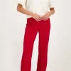 Pantalon à Plis Rouge Bordeaux
