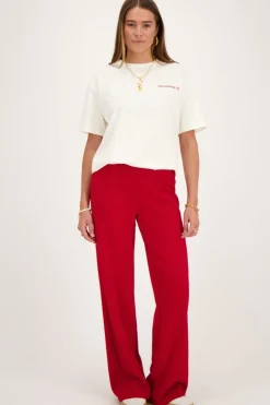 Pantalon à Plis Rouge Bordeaux