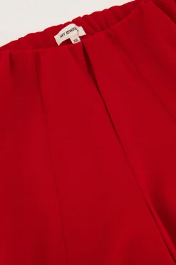 Pantalon à Plis Rouge Bordeaux