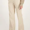 Pantalon Ample Beige En Similicuir