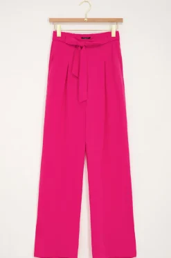 Pantalon Ample Fuchsia Avec Ceinture