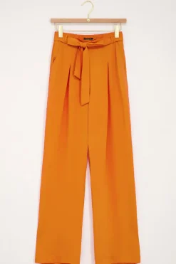 Pantalon Ample Orange Avec Ceinture