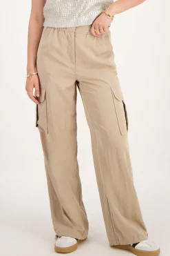 Pantalon Cargo Beige Avec Taille élastique