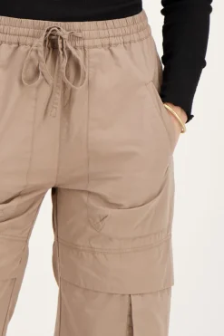 Pantalon Cargo Marron à Taille élastique