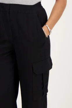 Pantalon Cargo Noir Avec Taille élastique