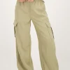 Pantalon Cargo Vert Avec Taille élastique
