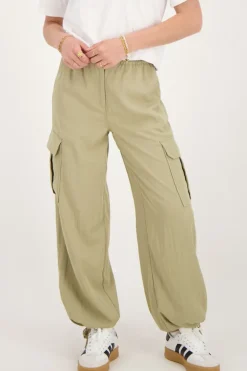 Pantalon Cargo Vert Avec Taille élastique