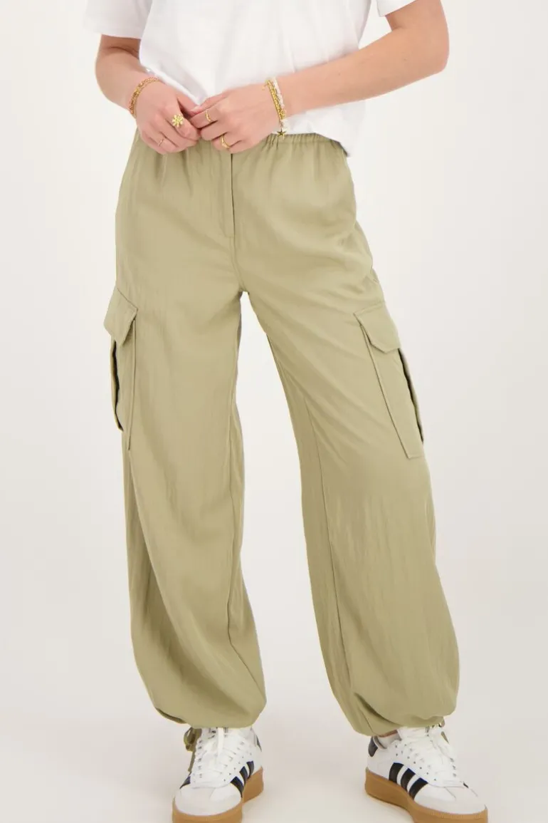 Pantalon Cargo Vert Avec Taille élastique