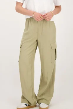 Pantalon Cargo Vert Avec Taille élastique