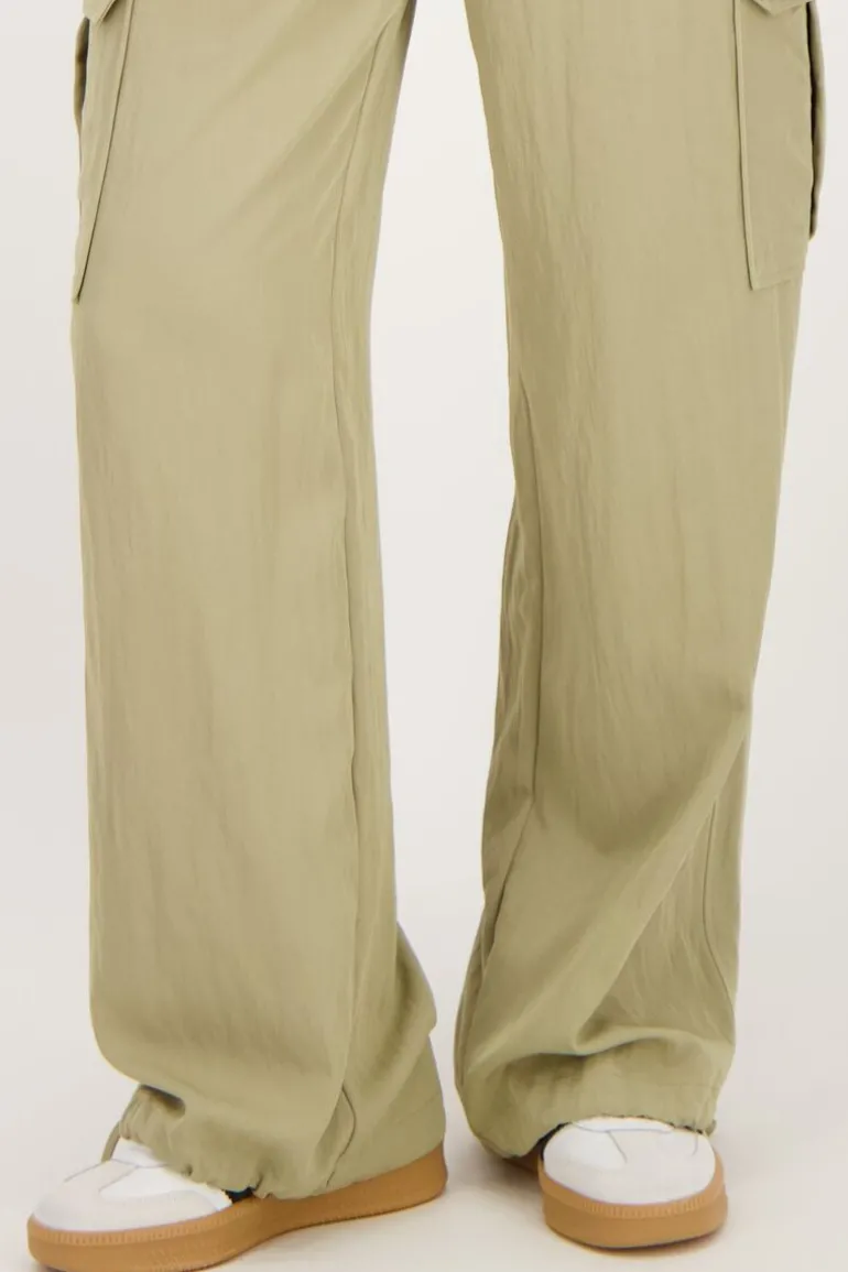 Pantalon Cargo Vert Avec Taille élastique