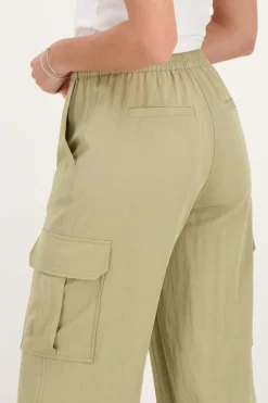 Pantalon Cargo Vert Avec Taille élastique