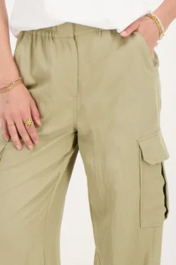 Pantalon Cargo Vert Avec Taille élastique