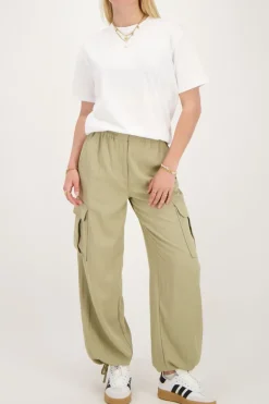 Pantalon Cargo Vert Avec Taille élastique
