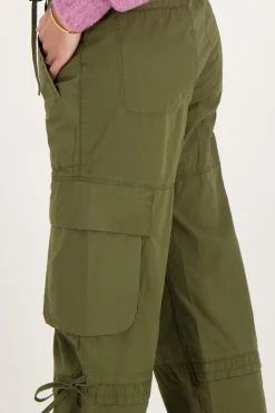 Pantalon Cargo Vert élastique