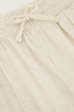 Pantalon En Lin Beige à Pinces