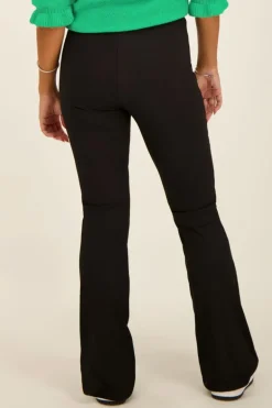 Pantalon Flare Noir Côtelé