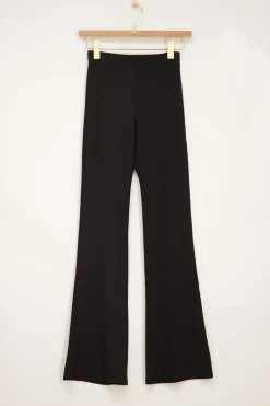 Pantalon Flare Noir Côtelé