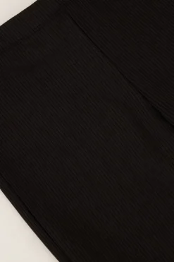 Pantalon Flare Noir Côtelé