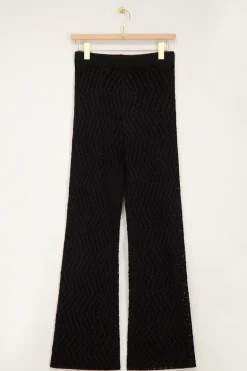 Pantalon Flare Noir En Lurex