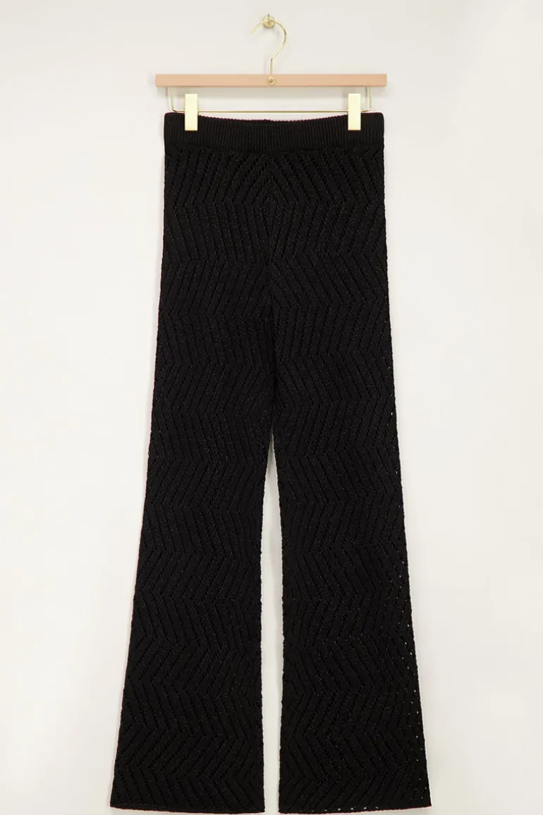 Pantalon Flare Noir En Lurex