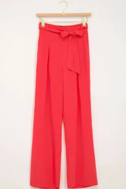 Pantalon Fluide Corail Avec Ceinture