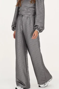 Pantalon Large Argenté Avec Lurex