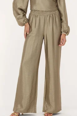 Pantalon Large Bronze à Taille élastique