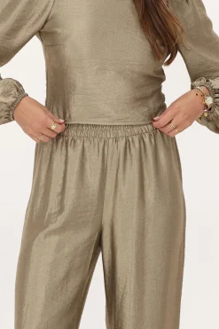 Pantalon Large Bronze à Taille élastique