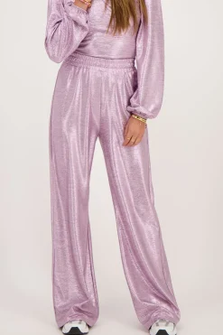 Pantalon Large Métallique Rose