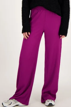 Pantalon Large Violet Texturé