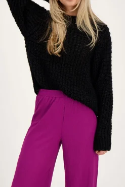 Pantalon Large Violet Texturé