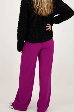 Pantalon Large Violet Texturé