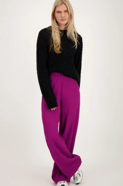 Pantalon Large Violet Texturé