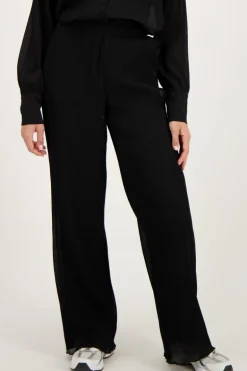 Pantalon Noir Plissé Ample