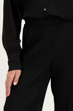 Pantalon Noir Plissé Ample